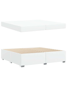 Struttura del letto con materasso Bianco 200 x 200 cm Tessuto