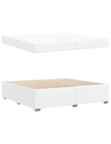 Struttura del letto con materasso Bianco 200 x 200 cm Tessuto