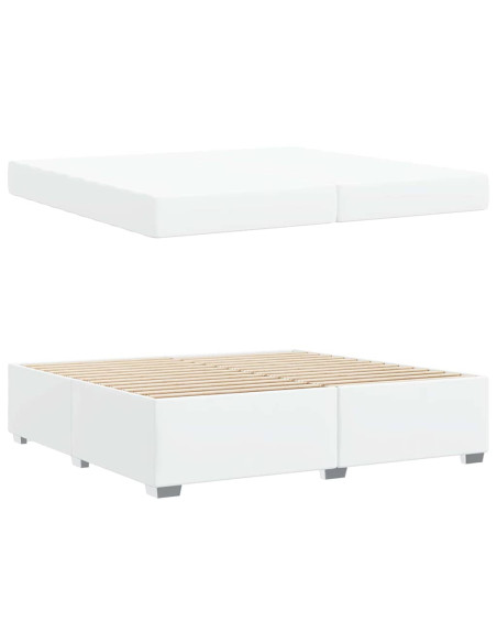 Struttura del letto con materasso Bianco 200 x 200 cm Tessuto