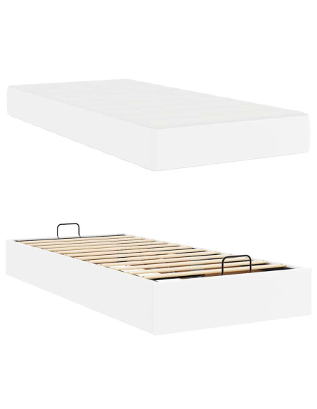 Struttura letto con materasso con materasso 2 pcs Bianco PVC