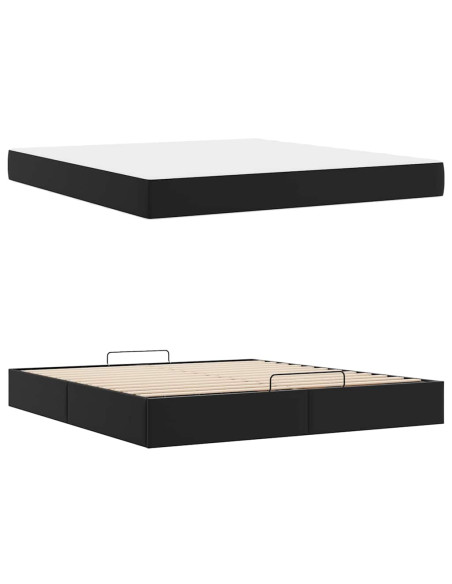 Struttura letto con materasso con materasso 2 pcs Nero PVC