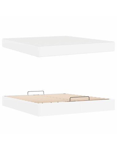 Struttura letto con materasso con materasso 2 pcs Bianco PVC