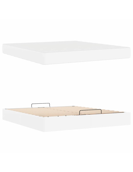 Struttura letto con materasso con materasso 2 pcs Bianco PVC