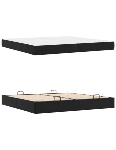 Struttura letto con materasso con materasso 2 pcs Nero PVC