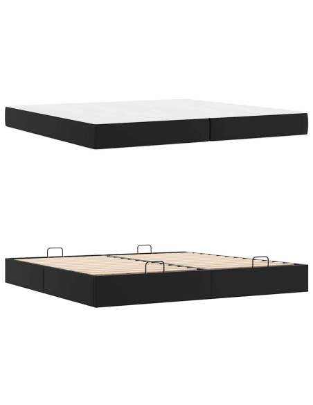 Struttura letto con materasso con materasso 2 pcs Nero PVC