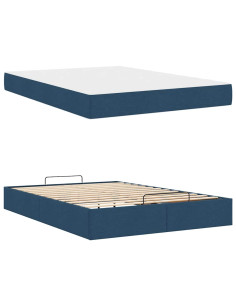 Struttura letto con materasso con materasso 2 pcs Blu Tessuto