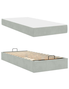 Struttura letto con materasso 2 pcs Grigio chiaro Velluto