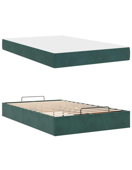 Struttura letto con materasso con materasso 2 pcs Verde Velluto