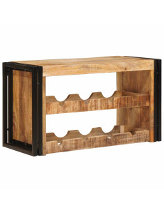 Portabottiglie 100 x 45 x 33 cm Legno di Mango Grezzo Massiccio
