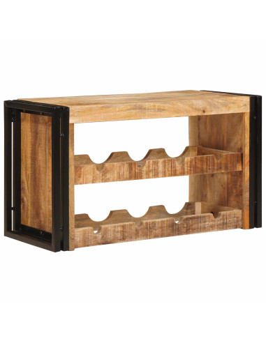 Portabottiglie 100 x 45 x 33 cm Legno di Mango Grezzo Massiccio