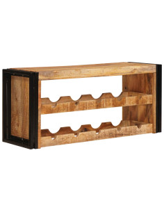 Portabottiglie 100 x 45 x 33 cm Legno di Mango Grezzo Massiccio