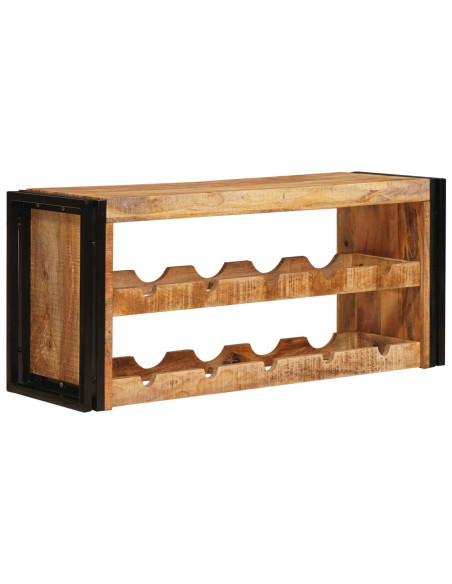 Portabottiglie 100 x 45 x 33 cm Legno di Mango Grezzo Massiccio