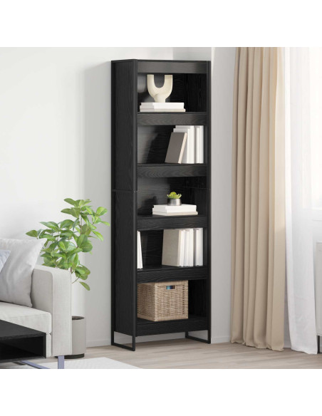 Armadio per Libri 2 pcs Rovere Nero 80 x 30 x 155 cm