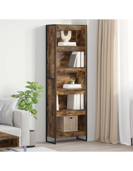 Armadio per Libri 2 pcs Quercia Fumosa 80 x 30 x 155 cm