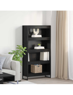 Armadio per Libri 2 pcs Rovere Nero 80 x 30 x 155 cm