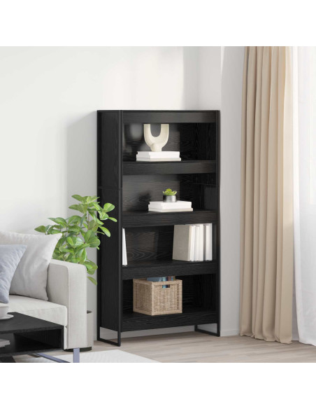Armadio per Libri 2 pcs Rovere Nero 80 x 30 x 155 cm