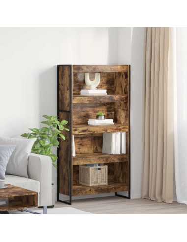 Armadio per Libri 2 pcs Quercia Fumosa 80 x 30 x 155 cm