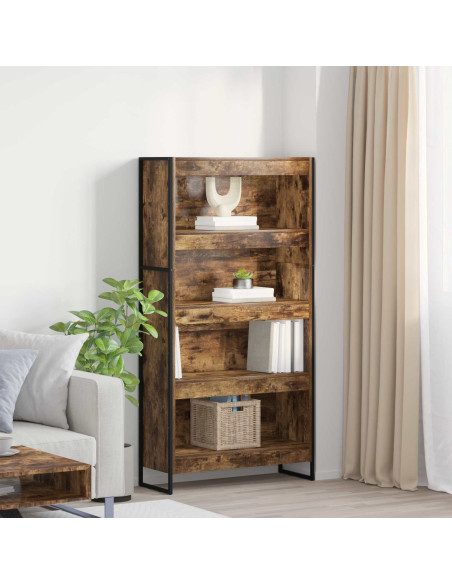 Armadio per Libri 2 pcs Quercia Fumosa 80 x 30 x 155 cm