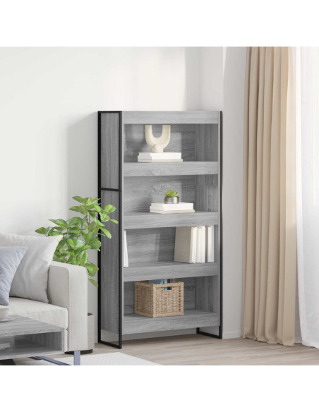 Armadio per Libri 2 pcs Grigio Sonoma 80 x 30 x 155 cm