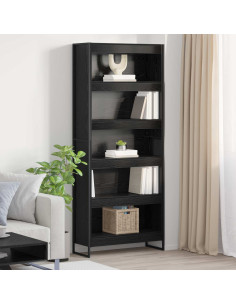 Armadio per Libri 2 pcs Rovere Nero 80 x 30 x 155 cm