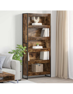 Armadio per Libri 2 pcs Quercia Fumosa 80 x 30 x 155 cm