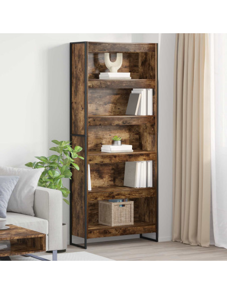 Armadio per Libri 2 pcs Quercia Fumosa 80 x 30 x 155 cm