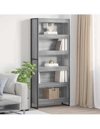 Armadio per Libri 2 pcs Grigio Sonoma 80 x 30 x 155 cm