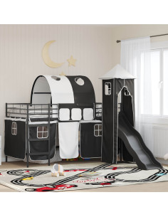 Struttura del letto loft per bambini Nero 79,5 x 200 cm Metallo