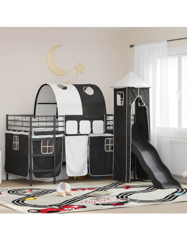 Struttura del letto loft per bambini Nero 79,5 x 200 cm Metallo