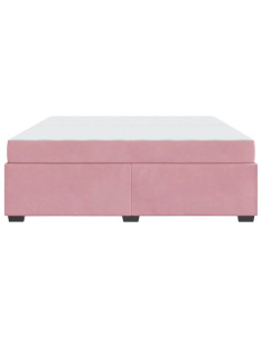 Struttura del letto con materasso Rosa 200 x 200 cm Tessuto