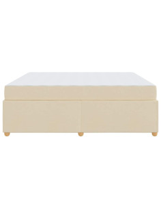 Struttura del letto con materasso Crema 180 x 200 cm Tessuto