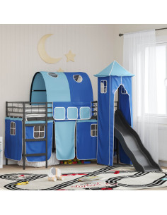 Struttura del letto loft per bambini Nero e Blu 99,5 x 190 cm