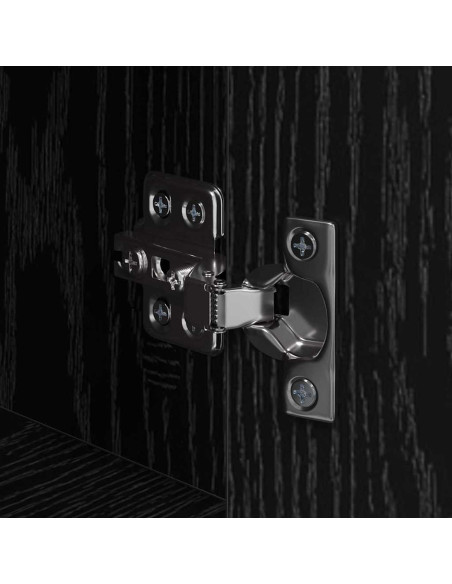 Armadio da Notte Rovere nero Legno multistrato