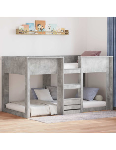 Letto a Castello per Bambini Grigio cemento 90 x 190 cm