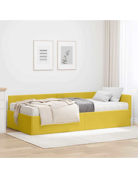 Struttura Letto Angolare con Materasso 2 pcs Verde Velluto
