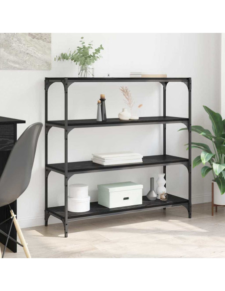 Armadio per Libri Rovere Nero 100 x 33 x 100 cm