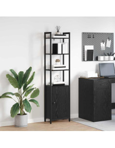 Armadio per Libri Rovere Nero 40 x 24 x 161 cm