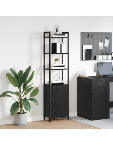 Armadio per Libri Rovere Nero 40 x 24 x 161 cm