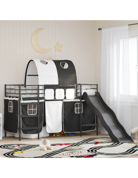 Struttura del letto loft per bambini Nero 99,5 x 190 cm Metallo