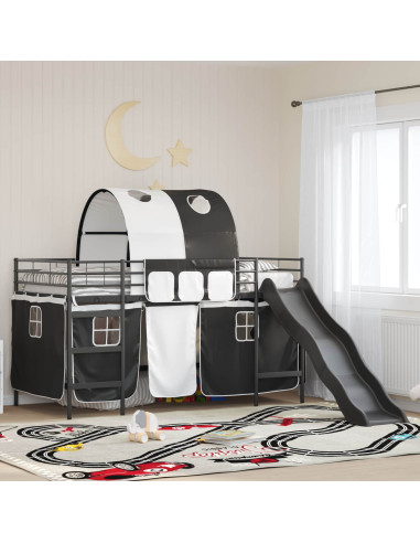 Struttura del letto loft per bambini Nero 99,5 x 200 cm Metallo