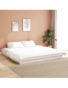 Struttura del letto Bianco 200 x 200 cm Pino massello