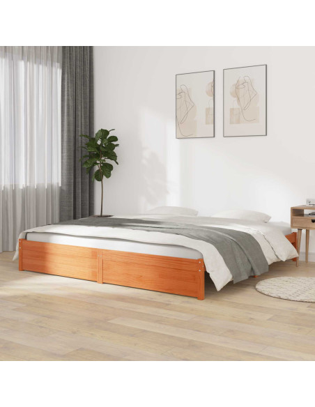 Struttura del letto Marrone cerato 140 x 200 cm