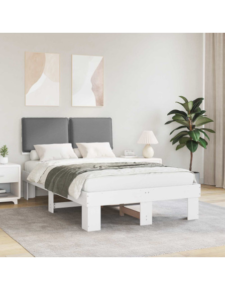 Letto con Testiera Rivestita Grigio chiaro 120 x 200 cm