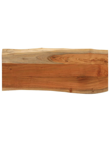 Piano Tavolo 80x40x3,8 cm Rettangolare Legno Acacia Bordi Vivi