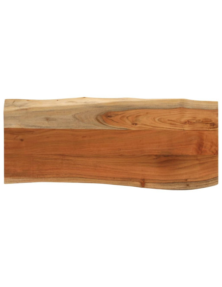 Piano Tavolo 80x40x3,8 cm Rettangolare Legno Acacia Bordi Vivi
