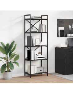 Libreria Rovere Nero 56 x 34 x 171 cm Legno multistrato