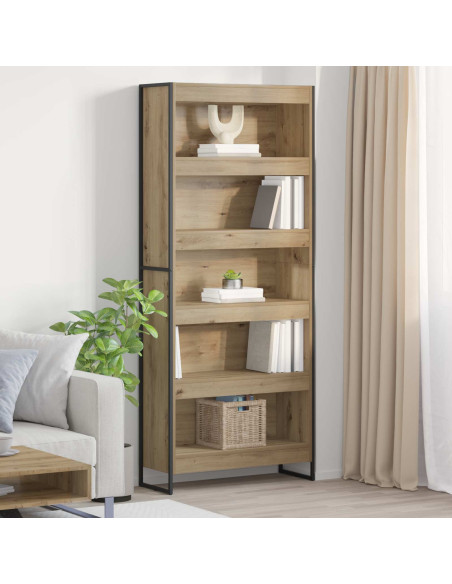 Armadio per Libri 2 pcs Rovere Artigianale 80 x 30 x 155 cm