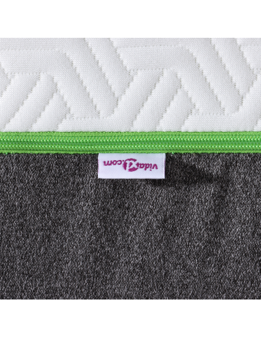 Materasso Bianco e Grigio 90 x 200 cm Tessuto Jacquard