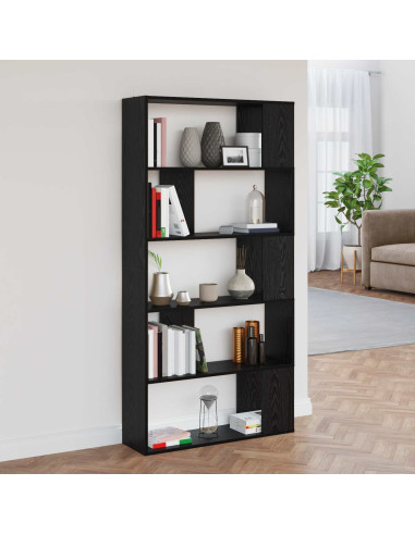 Armadio per Libri Rovere Nero 80 x 24 x 159 cm