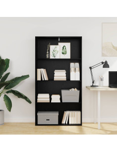 Scaffale Autoportante Rovere Nero 80 x 30 x 152 cm
